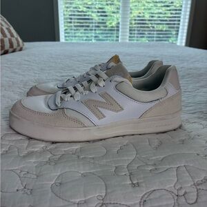 New Balance Cream and White Casual Sneakers